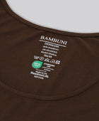 Bambus dame top i brun med bred strop carelabel
