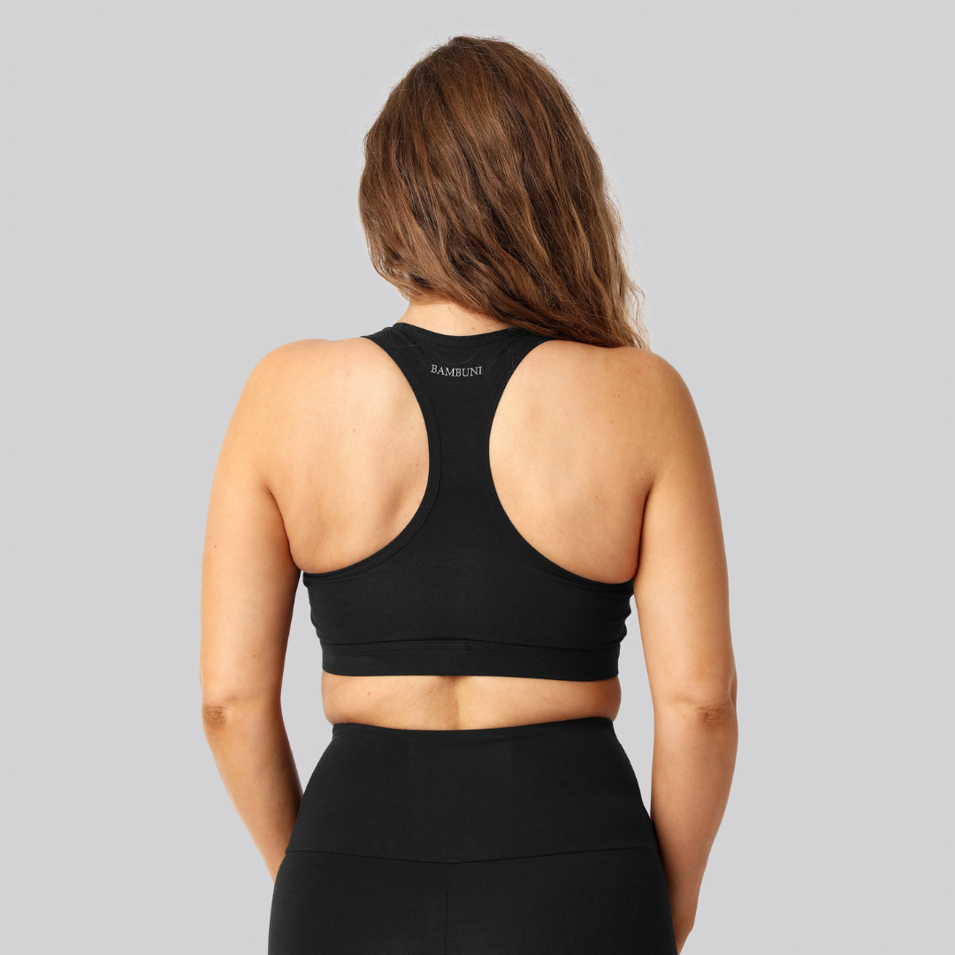 Bambus fitness bh i sort damer