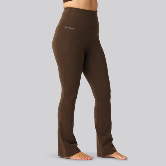 Bambus fitness pants i brun damer