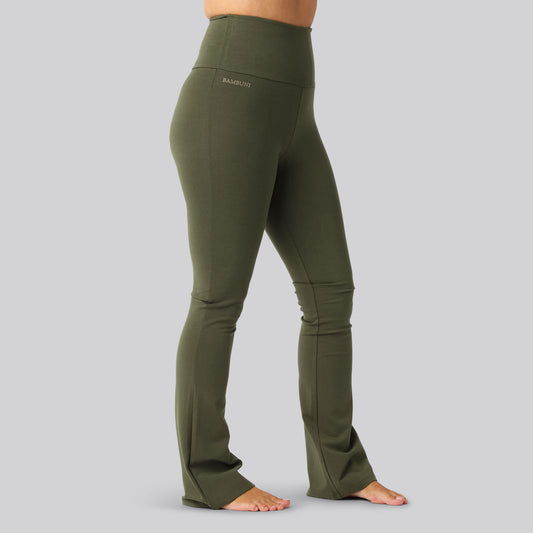 Bambus fitness pants i grøn damer