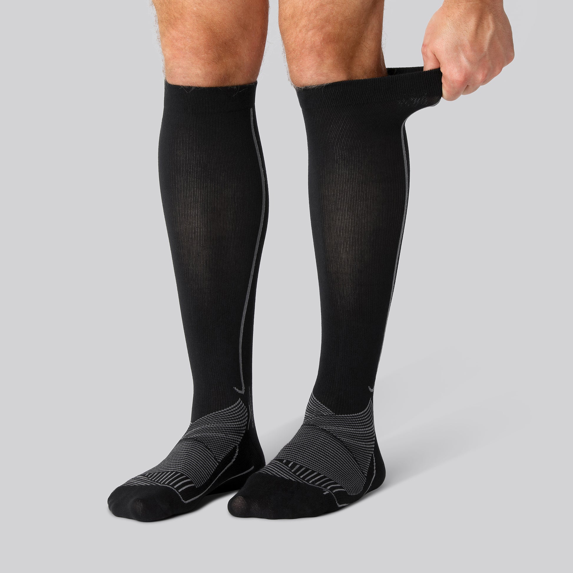Bambus kompressions løbestrømper i sort til mænd