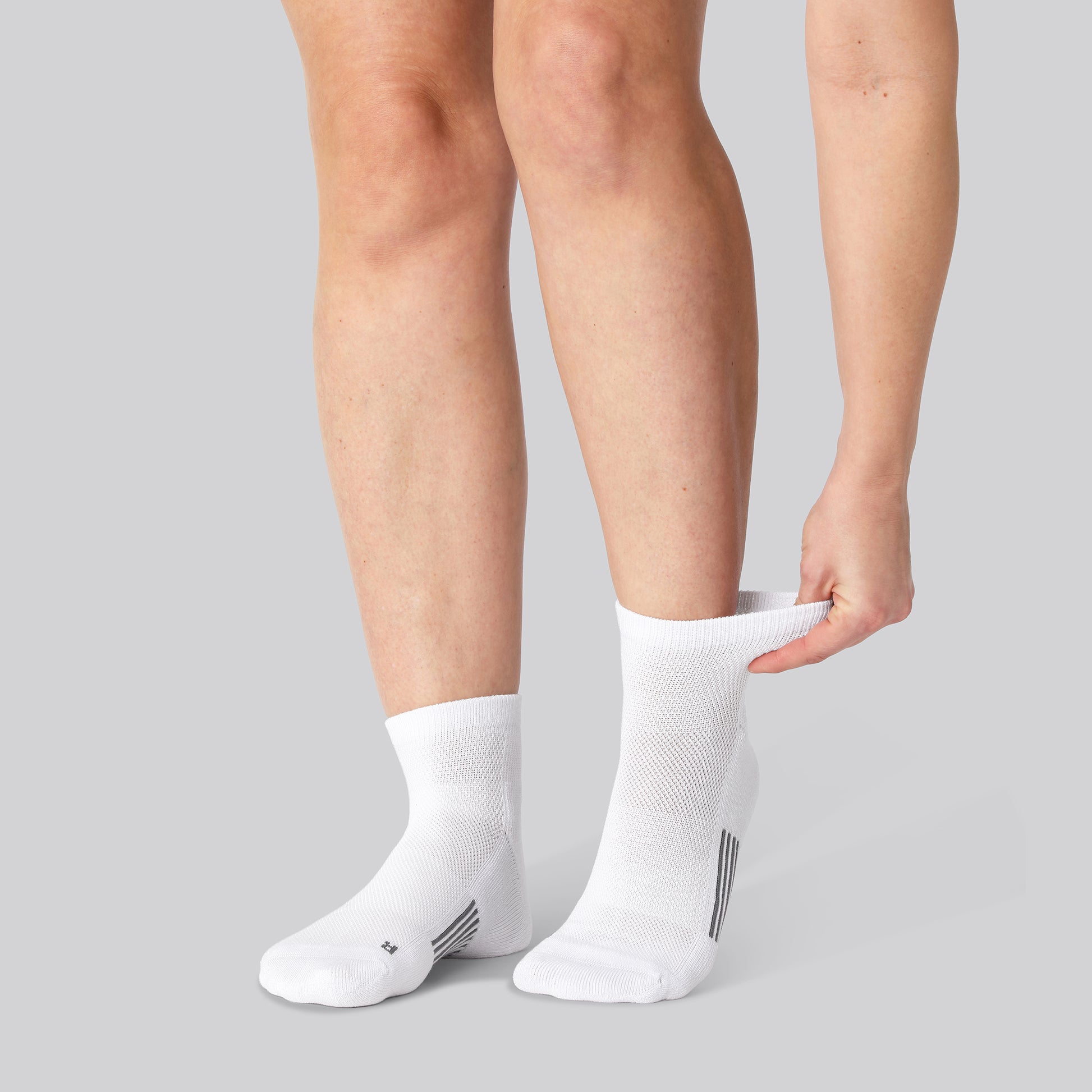 Bambus løbestrømper kort i hvid til damer