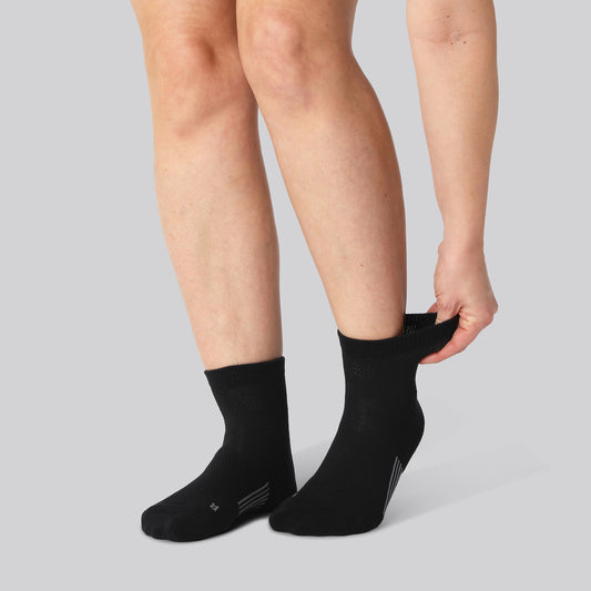 Bambu löparstrumpor korta i svart för damer