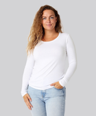 Bambus langærmet t-shirt hvid damer