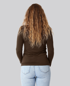 Bambus langærmet t-shirt i brun til damer