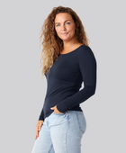 Bambus langærmet t-shirt i navy damer