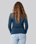 Bambus langærmet t-shirt i petroleumsblå til damer