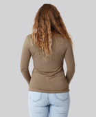 Bambus langærmet t-shirt i sand til damer