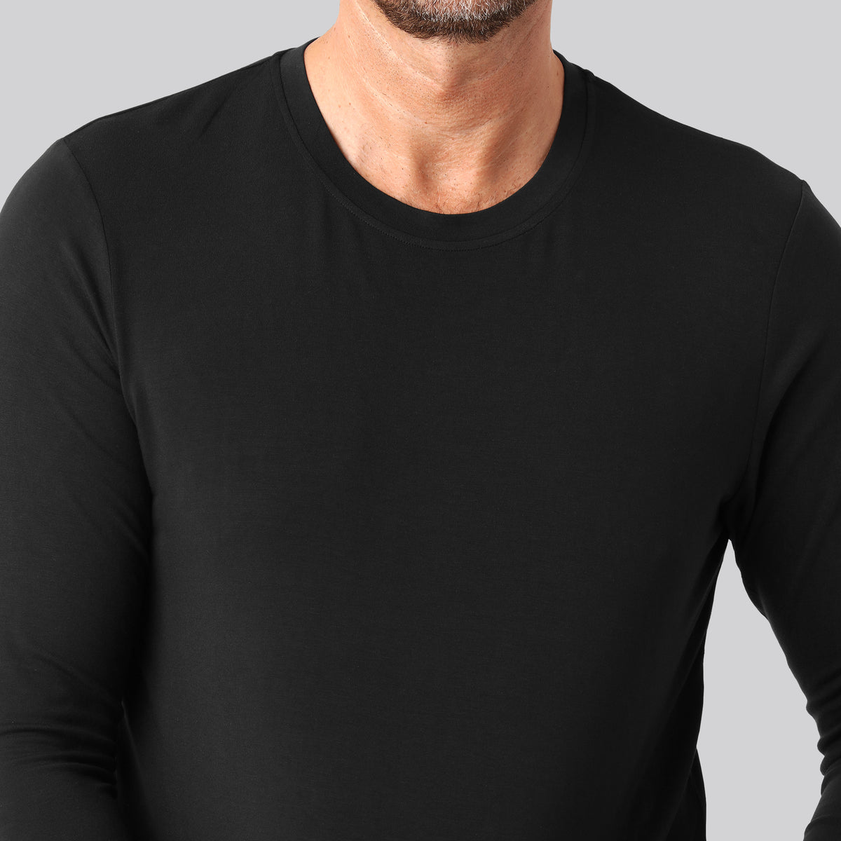 Bambus langærmet t-shirt sort mand