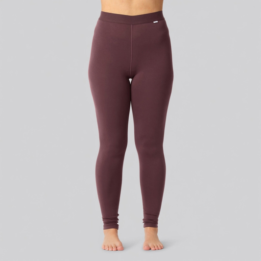 Bambus leggings bordeaux m. bordeaux elastik damer