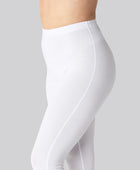 Bambus leggings m. skjult elastik i hvid til damer