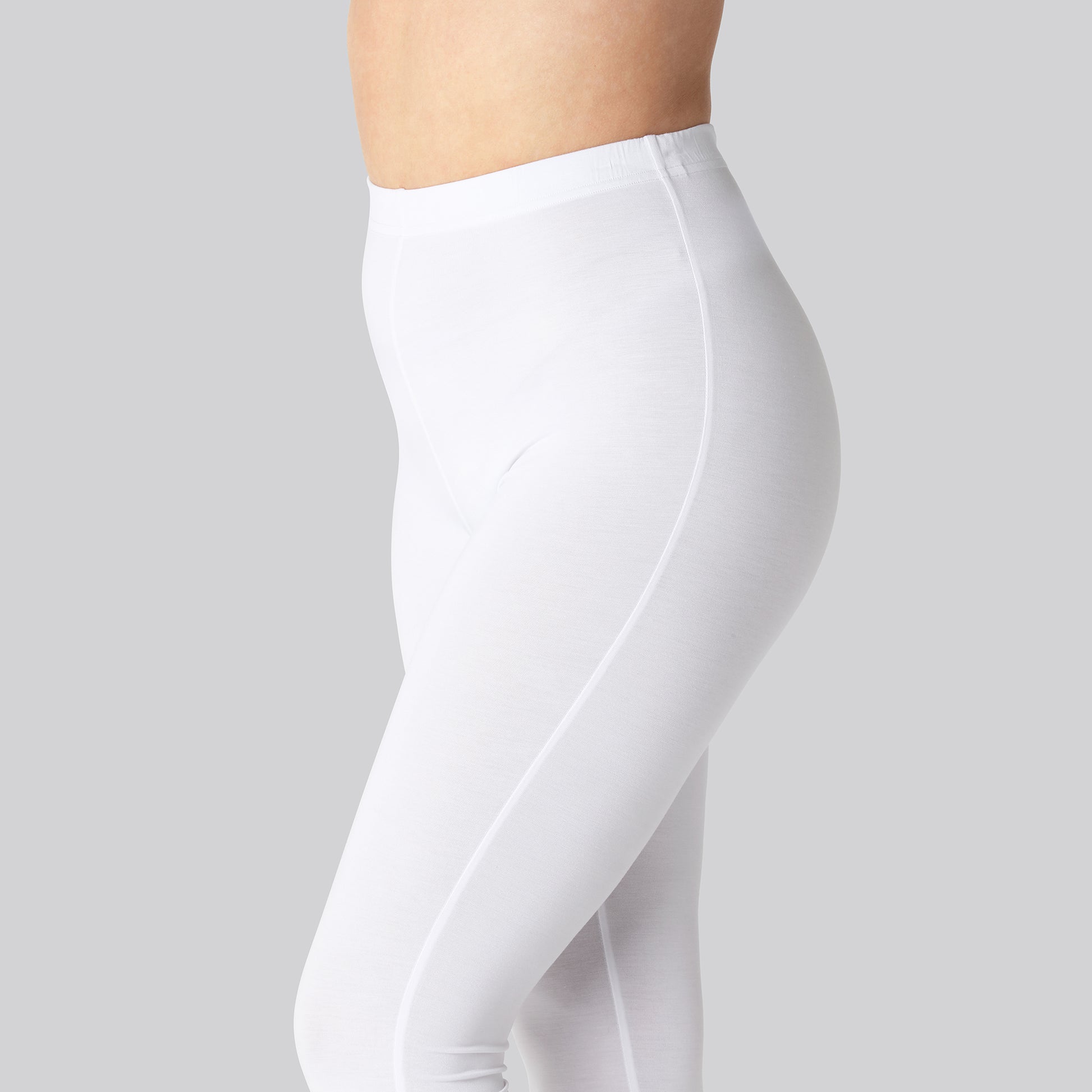 Bambus leggings m. skjult elastik i hvid til damer