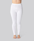 Bambus leggings m. skjult elastik i hvid til damer