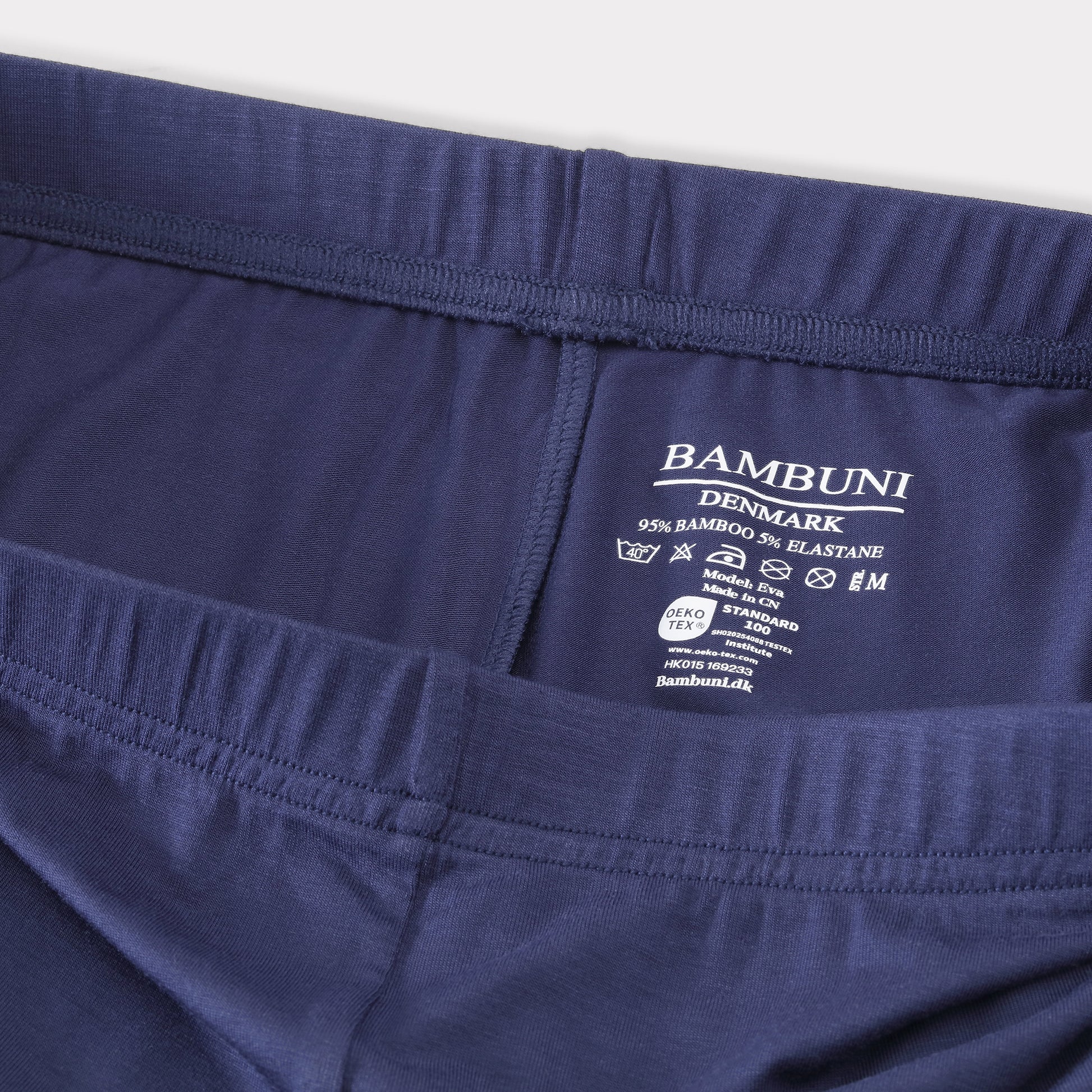 Bambus leggings m. skjult elastik i navy til damer
