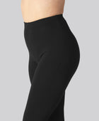 Bambus leggings m. skjult elastik i sort til damer