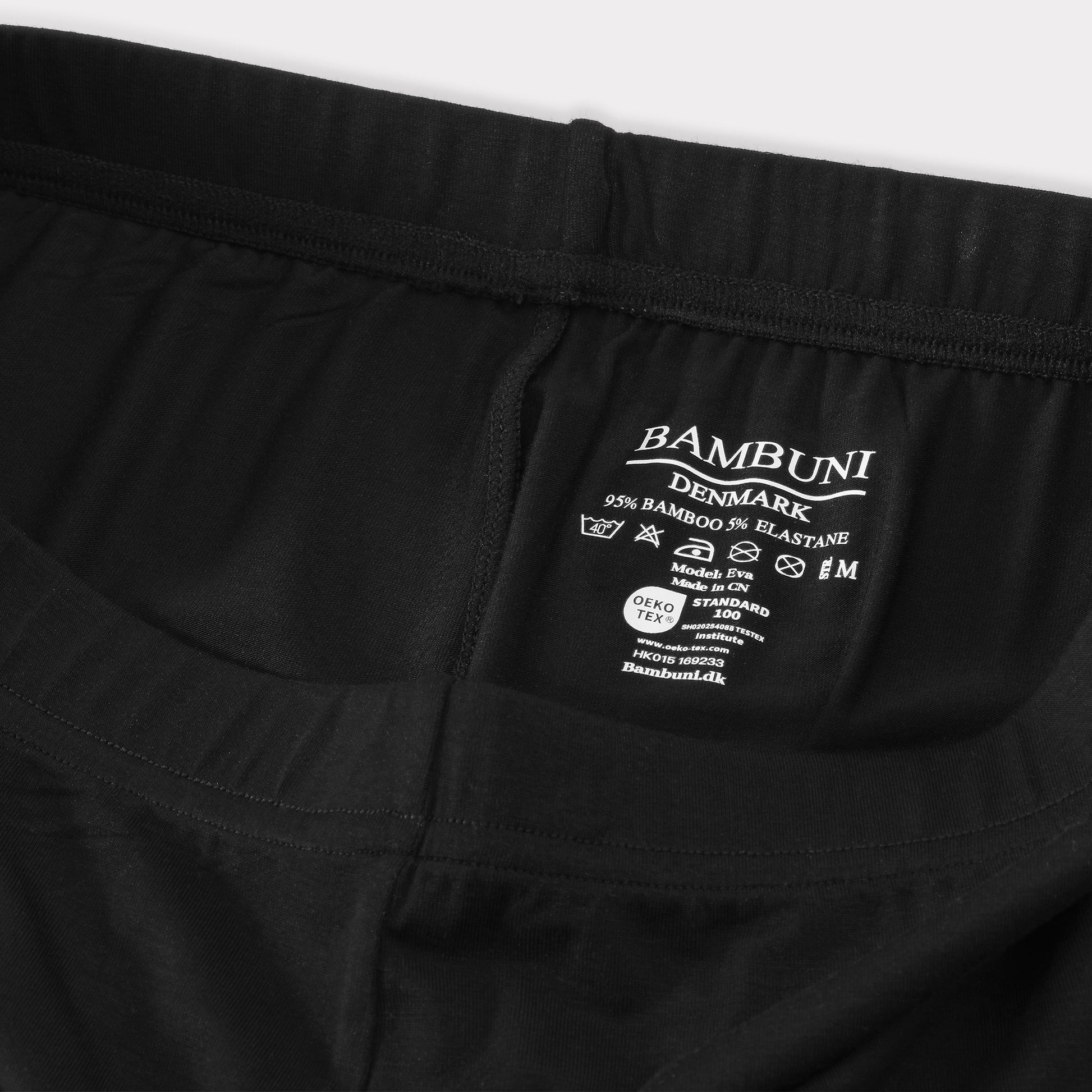 Bambus leggings m. skjult elastik i sort til damer