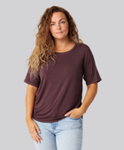 Bambus oversize t-shirt bordeaux damer