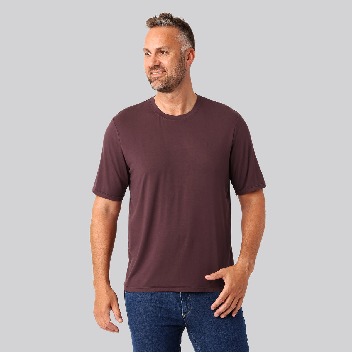 Bambus oversize t-shirt bordeaux mænd