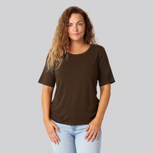 Bambus oversize t-shirt brun damer