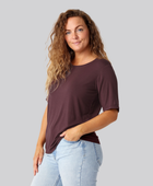 Bambus oversize t-shirt i bordeaux damer