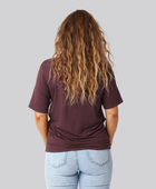 Bambus oversize t-shirt i bordeaux til damer