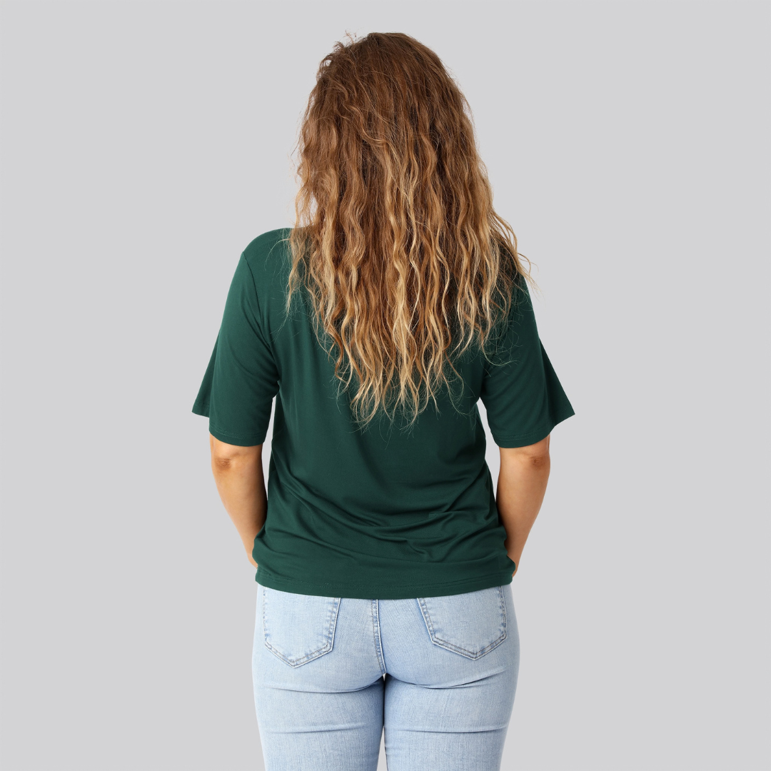 Bambus oversize t-shirt i grøn til damer