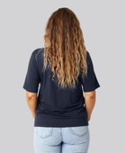 Bambus oversize t-shirt i navy til damer