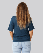 Bambus oversize t-shirt i petroleumsblå til damer