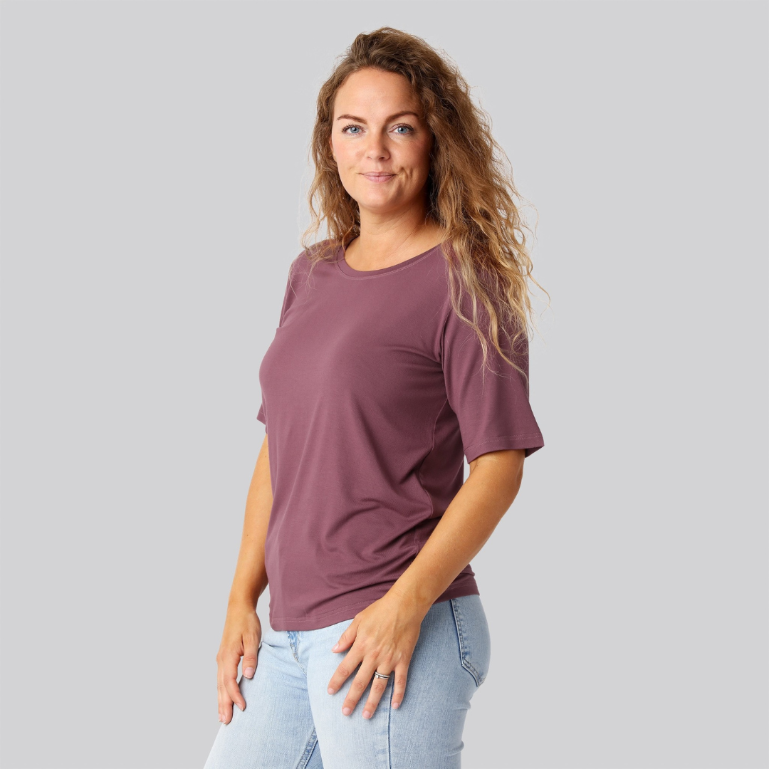 Bambus oversize t-shirt i rose damer