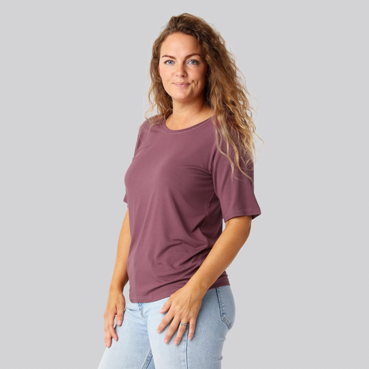 Bambus oversize t-shirt i rose damer