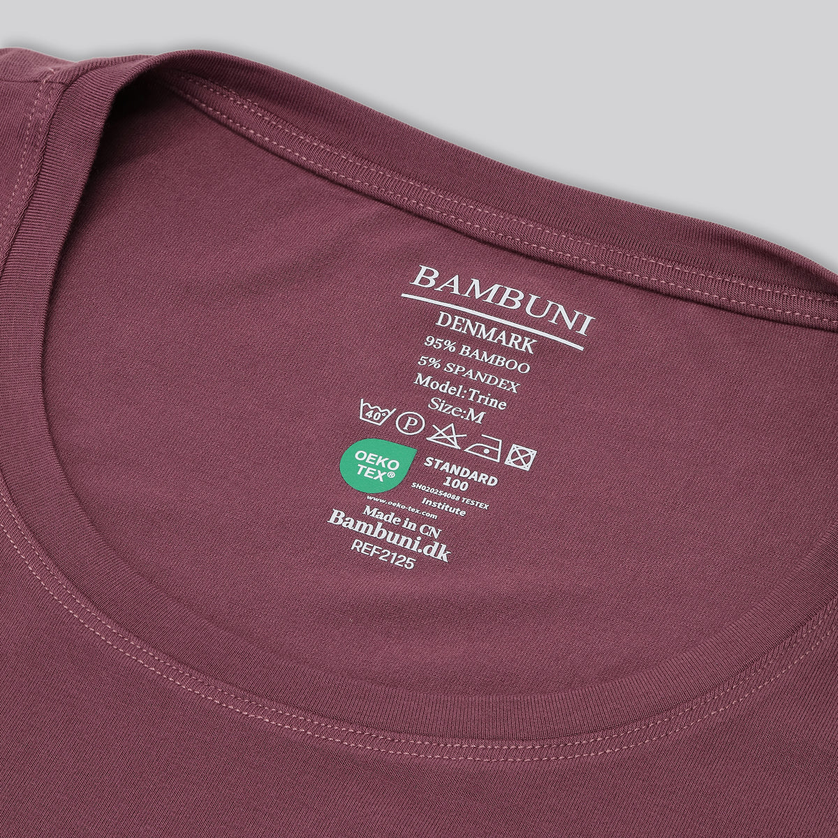 Bambus oversize t-shirt i rose til damer carelabel
