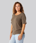 Bambus oversize t-shirt i sand damer