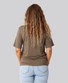 Bambus oversize t-shirt i sand til damer