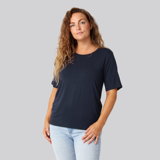 Bambus oversize t-shirt navy damer