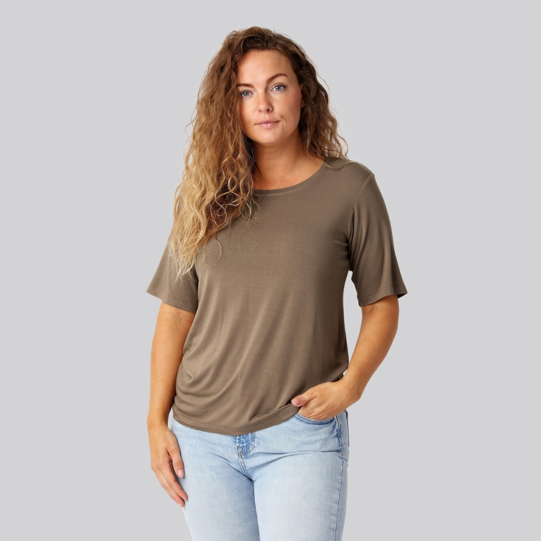 Bambus oversize t-shirt sand damer