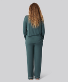 Bambus pyjamas sæt i grøn til damer