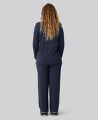Bambus pyjamas sæt i navy til damer