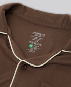 Bambus pyjamas sæt kort i brun til damer carelabel