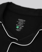 Bambus pyjamas sæt kort i sort til damer carelabel