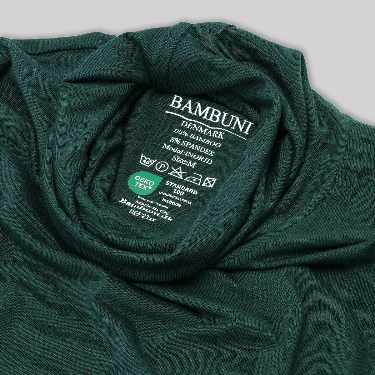 Bambus rullekrave grøn til damer carelabel