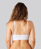 Bambus seamless bh m. smal strop hvid til damer
