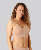 Bambus seamless bh m. smal strop i beige til damer