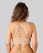 Bambus seamless bh m smal strop beige til damer