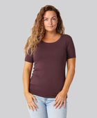 Bambus t-shirt o-hals bordeaux damer