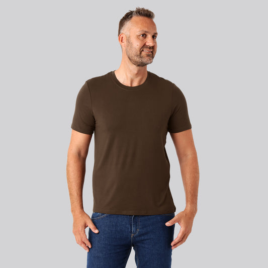 Bambus t-shirt o-hals brun mænd