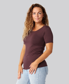 Bambus t-shirt o-hals i bordeaux damer