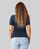 Bambus t-shirt o-hals i navy til damer