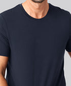 Bambus t-shirt o-hals navy mand