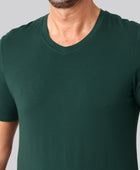 Bambus t-shirt v-hals grøn mand
