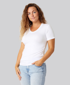 Bambus t-shirt v-hals hvid damer